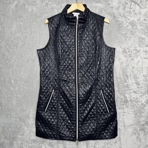 Soft Surroundings Vest Womens Large Quilted Zip Front Sleeveless Lightweight